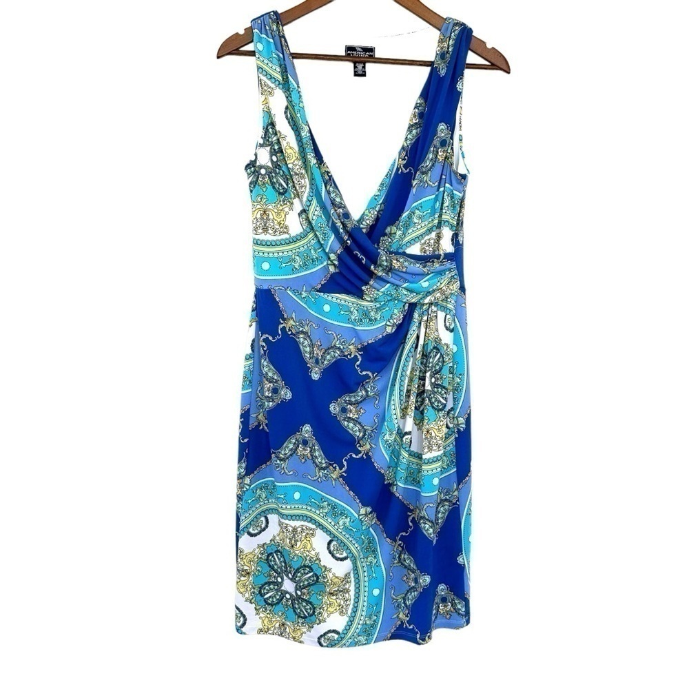 American Living midi dress, sleeveless, with a surplice top, stretch knit